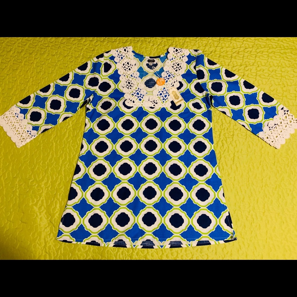 NWT Mud Pie Honeycomb Bliss Beach Tunic